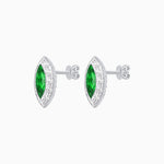 Load image into Gallery viewer, Art Deco Inspired Marquise Cut Stud Earrings with Baguette Diamond Halo - Shahin Jewelry