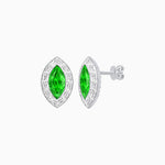 Load image into Gallery viewer, Art Deco Inspired Marquise Cut Stud Earrings with Baguette Diamond Halo - Shahin Jewelry