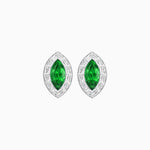 Load image into Gallery viewer, Art Deco Inspired Marquise Cut Stud Earrings with Baguette Diamond Halo - Shahin Jewelry