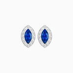 Load image into Gallery viewer, Art Deco Inspired Marquise Cut Stud Earrings with Baguette Diamond Halo - Shahin Jewelry