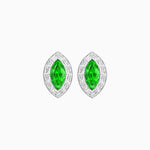 Load image into Gallery viewer, Art Deco Inspired Marquise Cut Stud Earrings with Baguette Diamond Halo - Shahin Jewelry