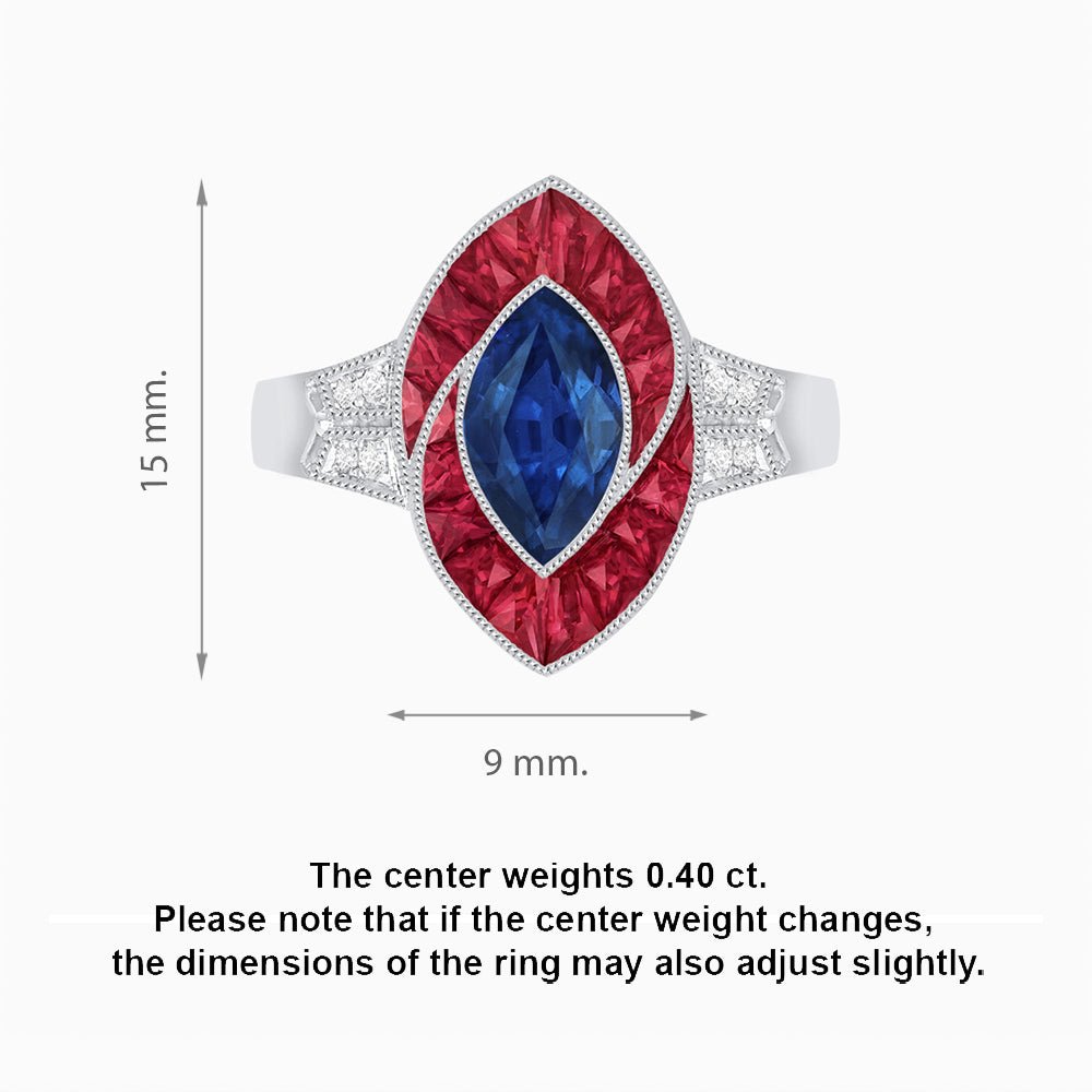 Art Deco Inspired Marquise Diamond Ring - Shahin Jewelry