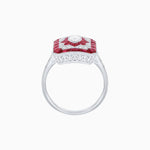 Load image into Gallery viewer, Art Deco Inspired Marquise Halo Ring with Customizable French - Cut Gemstone Accents - Shahin Jewelry
