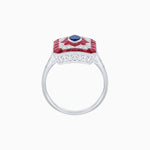 Load image into Gallery viewer, Art Deco Inspired Marquise Halo Ring with Customizable French - Cut Gemstone Accents - Shahin Jewelry
