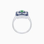 Load image into Gallery viewer, Art Deco Inspired Marquise Halo Ring with Customizable French - Cut Gemstone Accents - Shahin Jewelry
