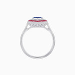 Load image into Gallery viewer, Art Deco-Inspired Marquise Halo Ring with Scalloped Diamond Motif Custom Center Stone | Sculptural Elegance | Vintage-Inspired Craftsmanship - Shahin Jewelry