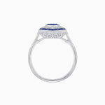 Load image into Gallery viewer, Art Deco-Inspired Marquise Halo Ring with Scalloped Diamond Motif Custom Center Stone | Sculptural Elegance | Vintage-Inspired Craftsmanship - Shahin Jewelry