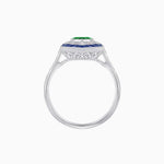 Load image into Gallery viewer, Art Deco-Inspired Marquise Halo Ring with Scalloped Diamond Motif Custom Center Stone | Sculptural Elegance | Vintage-Inspired Craftsmanship - Shahin Jewelry