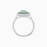Load image into Gallery viewer, Art Deco-Inspired Marquise Halo Ring with Scalloped Diamond Motif Custom Center Stone | Sculptural Elegance | Vintage-Inspired Craftsmanship - Shahin Jewelry