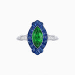 Load image into Gallery viewer, Art Deco Inspired Marquise shaped Gemstone Ring - Shahin Jewelry
