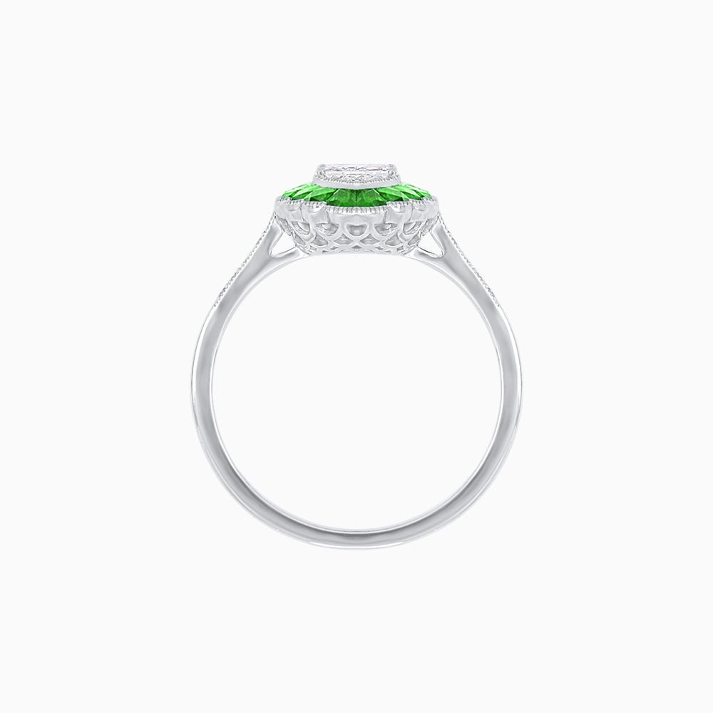 Art Deco Inspired Marquise shaped Ring - Shahin Jewelry