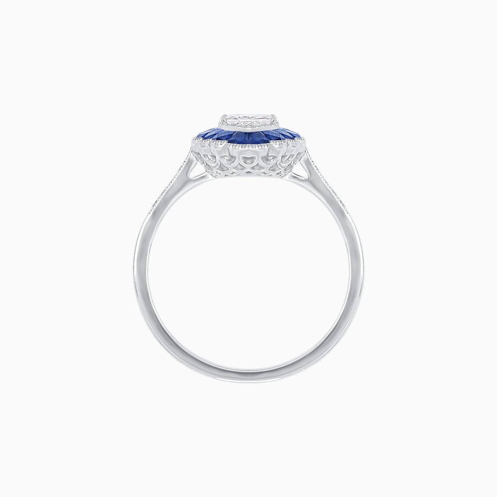 Art Deco Inspired Marquise shaped Ring - Shahin Jewelry