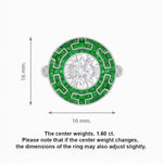 Load image into Gallery viewer, Art Deco - Inspired Mosaic Halo Ring Mounting with French - Cut Gemstone Inlay Custom Center Stone | Bold Symmetry | Hand - Applied Milgrain - Shahin Jewelry

