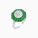 Load image into Gallery viewer, Art Deco Inspired Octagon Ring - Shahin Jewelry
