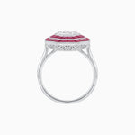 Load image into Gallery viewer, Art Deco Inspired Octagon Ring with Diamond and Gemstone - Shahin Jewelry
