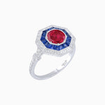 Load image into Gallery viewer, Art Deco Inspired Octagonal French-Cut Gemstone Ring - Shahin Jewelry