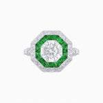 Load image into Gallery viewer, Art Deco Inspired Octagonal French-Cut Gemstone Ring - Shahin Jewelry