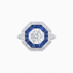 Load image into Gallery viewer, Art Deco Inspired Octagonal French-Cut Gemstone Ring - Shahin Jewelry