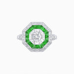 Load image into Gallery viewer, Art Deco Inspired Octagonal French-Cut Gemstone Ring - Shahin Jewelry