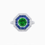 Load image into Gallery viewer, Art Deco Inspired Octagonal French-Cut Gemstone Ring - Shahin Jewelry