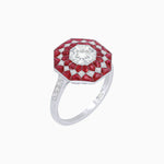 Load image into Gallery viewer, Art Deco Inspired Octagonal - shaped Geometric Ring with Diamond - Shahin Jewelry
