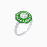 Load image into Gallery viewer, Art Deco Inspired Octagonal - shaped Geometric Ring with Diamond - Shahin Jewelry
