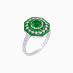 Load image into Gallery viewer, Art Deco Inspired Octagonal shaped Geometric Ring with Gemstone - Shahin Jewelry
