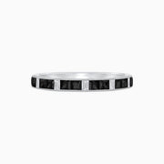 Art Deco Inspired Onyx And Diamond Half Eternity Band - Shahin Jewelry