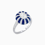 Load image into Gallery viewer, Art Deco Inspired Oval Calibré-Cut Sunburst Dome Ring - Shahin Jewelry