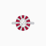 Load image into Gallery viewer, Art Deco Inspired Oval Calibré-Cut Sunburst Dome Ring - Shahin Jewelry