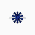 Load image into Gallery viewer, Art Deco Inspired Oval Calibré-Cut Sunburst Dome Ring - Shahin Jewelry