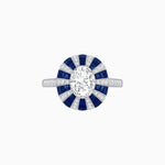 Load image into Gallery viewer, Art Deco Inspired Oval Calibré-Cut Sunburst Dome Ring - Shahin Jewelry