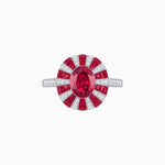 Load image into Gallery viewer, Art Deco Inspired Oval Calibré-Cut Sunburst Dome Ring - Shahin Jewelry