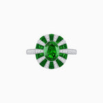 Load image into Gallery viewer, Art Deco Inspired Oval Calibré-Cut Sunburst Dome Ring - Shahin Jewelry