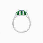 Load image into Gallery viewer, Art Deco Inspired Oval Calibré-Cut Sunburst Dome Ring - Shahin Jewelry
