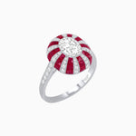 Load image into Gallery viewer, Art Deco Inspired Oval Calibré-Cut Sunburst Dome Ring - Shahin Jewelry