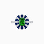 Load image into Gallery viewer, Art Deco Inspired Oval Calibré-Cut Sunburst Dome Ring - Shahin Jewelry