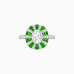 Load image into Gallery viewer, Art Deco Inspired Oval Calibré-Cut Sunburst Dome Ring - Shahin Jewelry