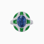 Load image into Gallery viewer, Art Deco Inspired Oval Cut Gemstone Ring - Shahin Jewelry
