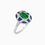 Load image into Gallery viewer, Art Deco Inspired Oval Cut Gemstone Ring - Shahin Jewelry
