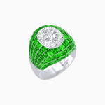 Load image into Gallery viewer, Art Deco Inspired Oval Cut Invisible-Set Mosaic Dome Ring - Shahin Jewelry