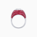 Load image into Gallery viewer, Art Deco Inspired Oval Cut Invisible-Set Mosaic Dome Ring - Shahin Jewelry