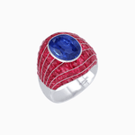 Load image into Gallery viewer, Art Deco Inspired Oval Cut Invisible-Set Mosaic Dome Ring - Shahin Jewelry