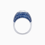 Load image into Gallery viewer, Art Deco Inspired Oval Cut Invisible-Set Mosaic Dome Ring - Shahin Jewelry