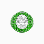 Load image into Gallery viewer, Art Deco Inspired Oval Cut Invisible-Set Mosaic Dome Ring - Shahin Jewelry