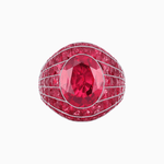 Load image into Gallery viewer, Art Deco Inspired Oval Cut Invisible-Set Mosaic Dome Ring - Shahin Jewelry