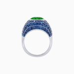 Load image into Gallery viewer, Art Deco Inspired Oval Cut Invisible-Set Mosaic Dome Ring - Shahin Jewelry