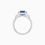 Load image into Gallery viewer, Art Deco Inspired Oval Cut Ring with Gemstone Side Accents - Shahin Jewelry