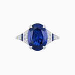 Load image into Gallery viewer, Art Deco Inspired Oval Cut Ring with Gemstone Side Accents - Shahin Jewelry