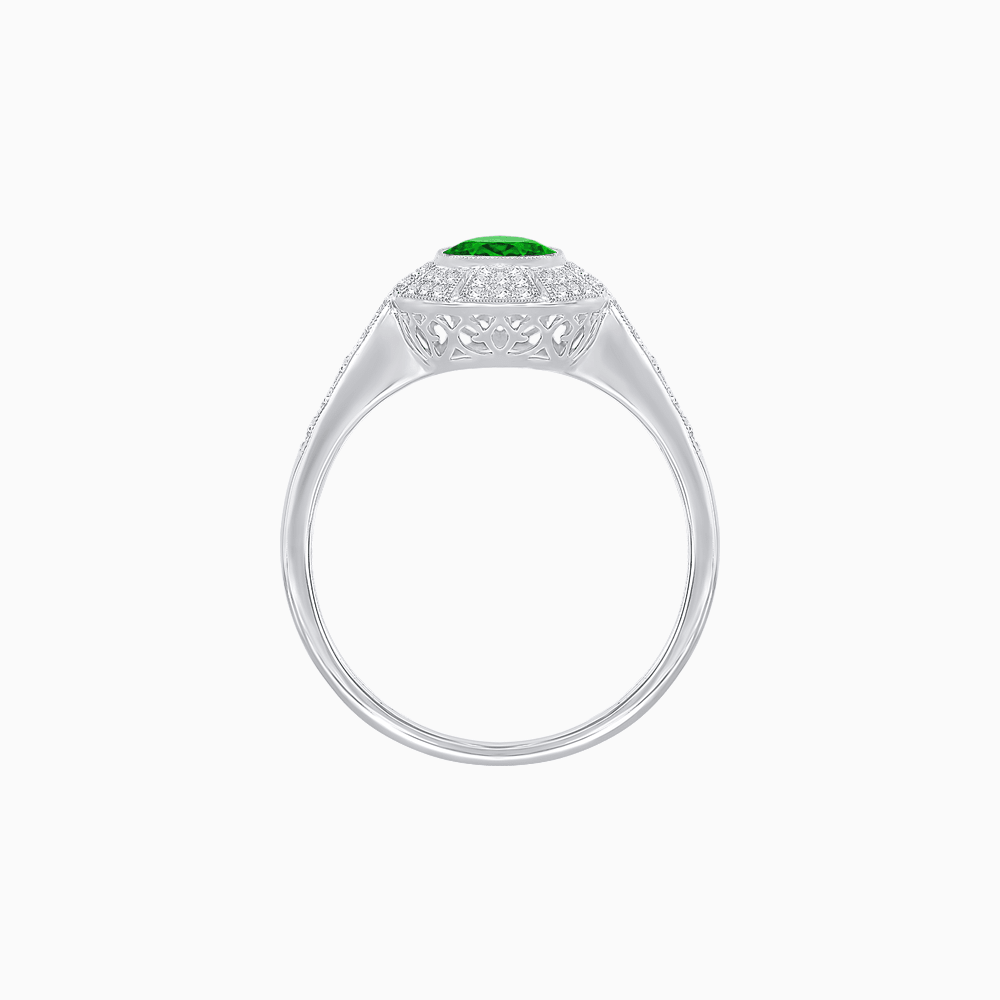 Art Deco Inspired Oval Cut Sunburst Diamond Halo Ring - Shahin Jewelry